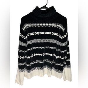 Carolyn Taylor Black and White Soft Striped Sweater